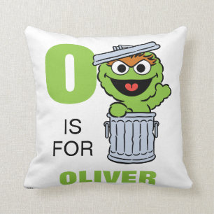 O is for Oscar the Grouch Add Your Name Throw Pillow