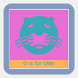 O Is For Otter Animal Alphabet for Kids Square Sticker