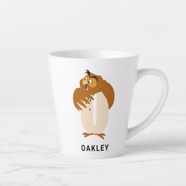O is for Owl | Add Your Name Latte Mug (Right)