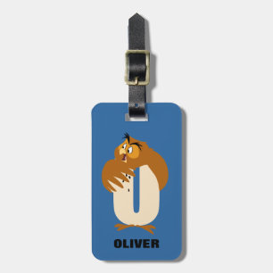O is for Owl   Add Your Name Luggage Tag