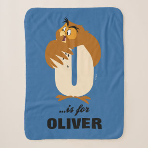 O is for Owl   Add Your Name Sherpa Blanket