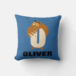O is for Owl   Add Your Name Throw Pillow