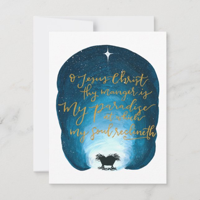 O Jesus Christ, Thy Manger Is Flat Card (Front)