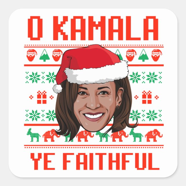 O KAMALA YE FAITHFUL CARD SQUARE STICKER (Front)