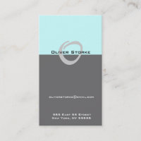 O Letter Alphabet Business Card Blue Grey