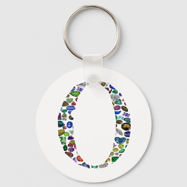 O Letter Monogram Keychain (Front)