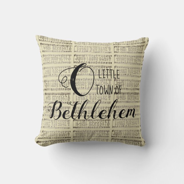 O Little Town of Bethlehem Throw Pillow (Front)
