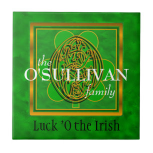 O "Luck of the Irish" Family Custom Monogram Tile