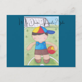 O Menino de Boné e a Bola Postcard
