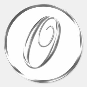 O Monogram Faux Silver Envelope Or Favour Seal