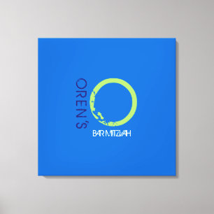 O Monogram Initial Bar Bat Mitzvah Sign-In Board Canvas Print