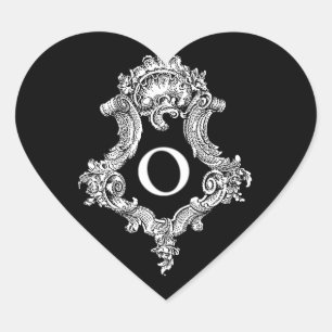O Monogram Initial Heart Sticker