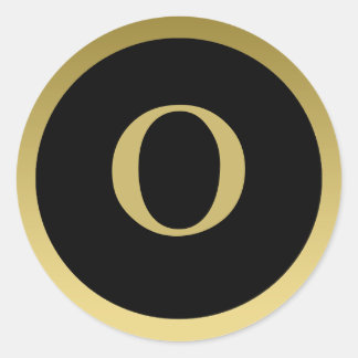 O :: Monogram O Elegant Gold and Black Sticker
