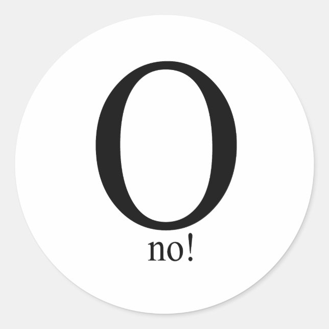 O no classic round sticker (Front)