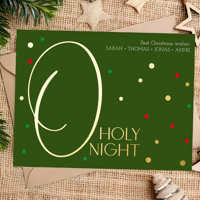 O nuit sainte or élégante carte de Noël (Créateur téléchargé)