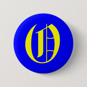 O - OLD ENGLISH 2 INCH ROUND BUTTON