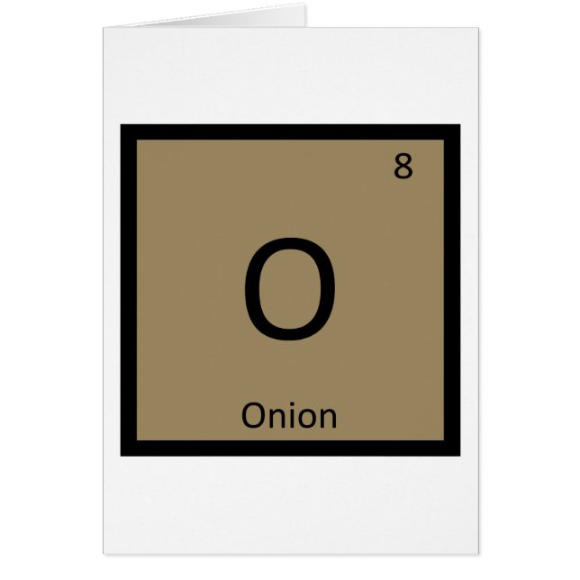 O - Onion Vegetable Chemistry Periodic Table (Front)