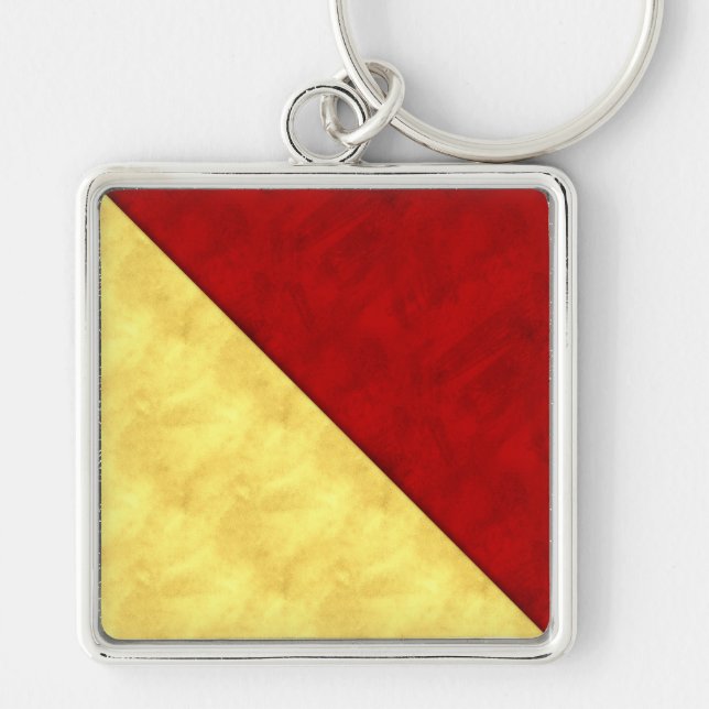 O Oscar Watercolor Nautical Signal Maritime Flag Keychain (Front)