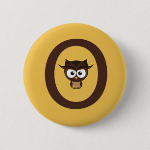 O - Owl 2 Inch Round Button