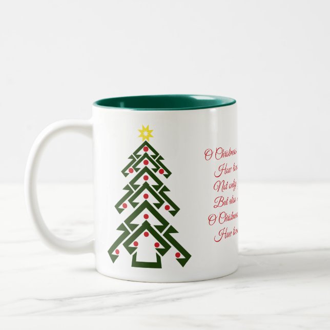 O Paroles d'arbre de Noël Mug de café de vacances (Gauche)