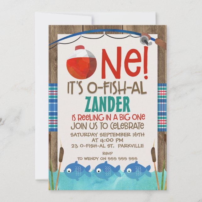 O poisson allié une invitation fête d'anniversaire (Devant)