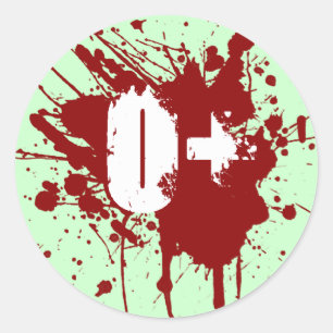 O Positive Blood Type Donation Vampire Zombie Classic Round Sticker