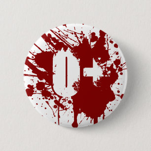 O Positive Blood Type Funny Vampire & Zombie Donor 2 Inch Round Button