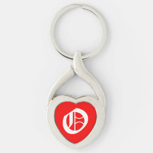 "O" Red Heart Keychain
