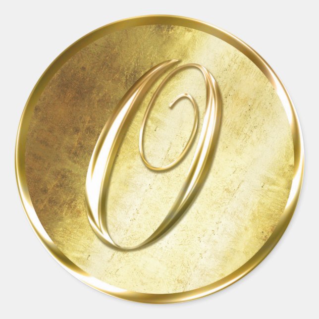 O Stickers d'enveloppes d'or Monogram Faux (Devant)