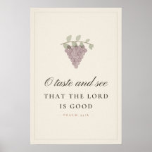 O Taste and See Psalm 34 8 Kitchen Scripture Art
