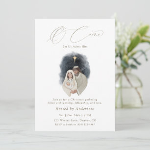 Ô venez adorons-le Invitation de Noël