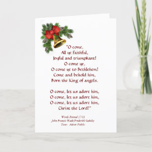 O Venez tous votre fidèle carte de Noël Hymne