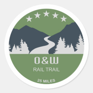 O&W Rail Trail Classic Round Sticker