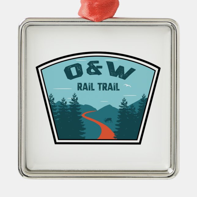 O&W Rail Trail Metal Ornament (Front)
