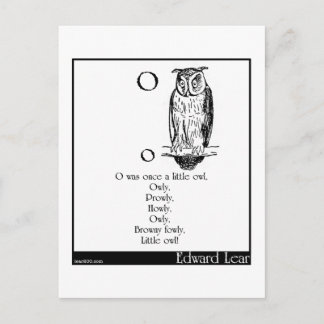 O was once a little owl postcard
