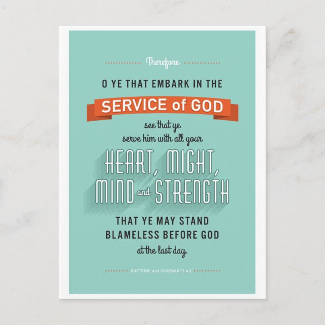 O Ye That Embark. LDS postcard (Front)