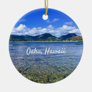 Oahu Beach Cove  Ceramic Ornament