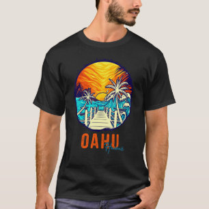 Oahu Beach Sunset Matching Vacation Friends Famil T-Shirt
