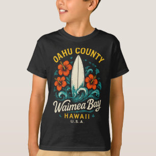 Oahu County Waimea Y - Hawaii Surfing Retro T-Shirt