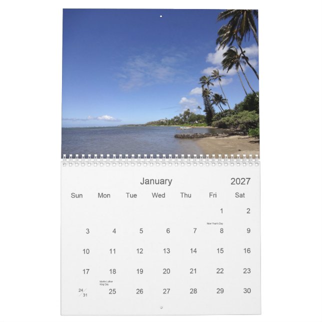 Oahu, Hawaii 2013 Calender Calendar (Jan 2027)