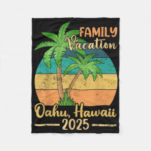 Oahu Hawaii Beach Family Vacation 2025 Summer Fleece Blanket