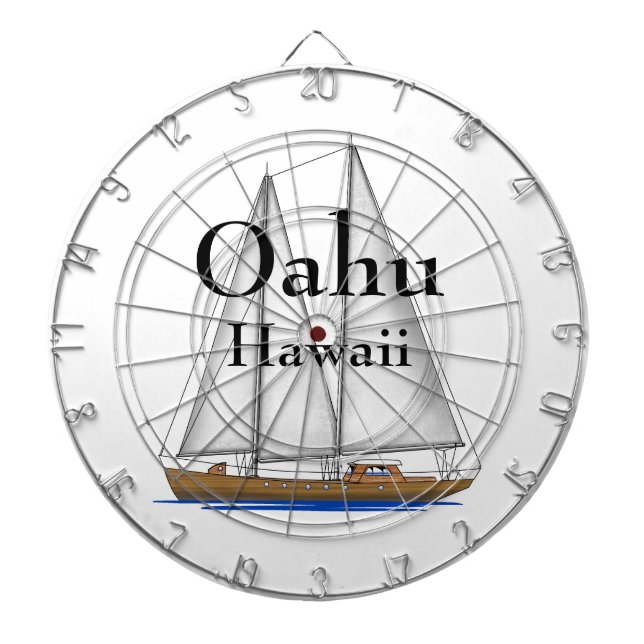 Oahu Hawaii Dartboard (Front)