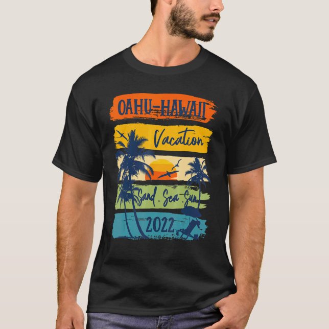 Oahu Hawaii Hawaiian Vacation 2022 Matching Family T-Shirt (Front)