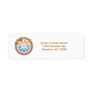 Oahu Hawaii hibiscus holiday return address labels