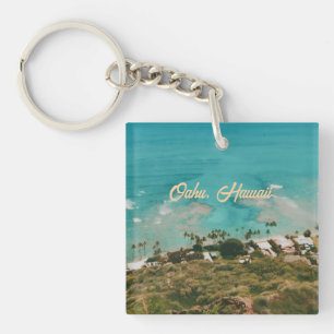 Oahu Hawaii Island Travel Souvenir Keychain