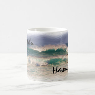 Oahu Hawaii ocean waves mug