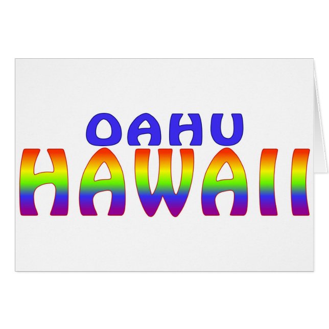 Oahu Hawaii rainbow words (Front Horizontal)
