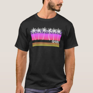 Oahu Hawaii Retro Beach Vintage Sunset 70s 80s Isl T-Shirt