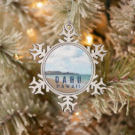 Oahu Hawaii Tropical Beach Snowflake Pewter Christmas Ornament<br><div class="desc">Enjoy this lovely digital photograph with oil paint effect of a remote tranquil beach in Oahu,  Hawaii. 
 
🌊🌊🌊🌊🌊 →
© HawaiiSands Designs
📷 tag #ShopHawaiiSands online
♥ Message me directly for any customization to this design!</div>