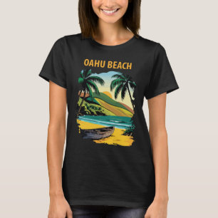 Oahu Hawaii Tropical Coast Palms Travel T-Shirt